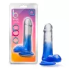 Dildo con TestÃ­culos de 16 cm Largo x 3.1 cm Ancho - 6 Pulgadas con Ventosa Color Azul TranslÃºcido Stella Novelties BLUE BLUSH BL-38502