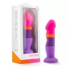 Dildo de SilicÃ³n Multicolor de 20 cm Largo x 4.4 cm Ancho - 8 Pulgadas con Ventosa de Color Morado, Naranja y Rosa D3 Summer Fling Blush Novelties BL-88263