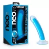 Dildo Bicolor de SilicÃ³n de 17 cm Largo x 3.1 cm Ancho - 7 Pululgadas con Ventosa Color Azul Trasparente Tao Neon Blue Blush Novelties BL-80803