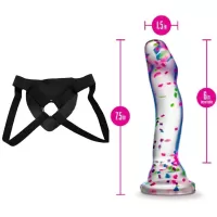  19 cm Largo  x  3.8 cm Ancho Hanky Panky Confetti Blush Novelties BL-88269 Strap-on Kit Dildo y Arnes Econ&oacute;mico