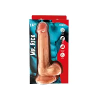  Dildo Realista con Test&iacute;culos de 19 cm Largo x 7 cm Ancho - 7 Pulgadas con Ventosa Color Piel Blanca REALISTA MR. RICK