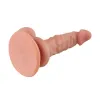  Dildo Curvo Realista con Testículos de 16 cm Largo x 3.2 cm Ancho - 6 Pulgadas con Ventosa Color Piel Blanca QS-B020