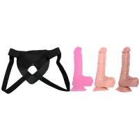  21 cm Largo x 4 cm Ancho - Ultra Realistic Dildo Suction Cup Strap-on Kit Dildo y Arnes Econ&oacute;mico