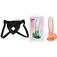  15.5 cm Largo  x  3.5 cm AnchoQSD-018-S DILDO Strap-on Kit Dildo y Arnes Econ&oacute;mico
