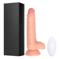  Dildo Vibrador Realista con Testiculos de 24 cm Largo x 5 cm Ancho Vibrator Dildo With Remote Control L a Control Remoto