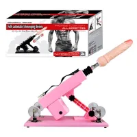  Maquina de Sexo Autom&aacute;tica, Telesc&oacute;pica con 4 Dildos y Extensi&oacute;n - Sex Machine Kit Pink