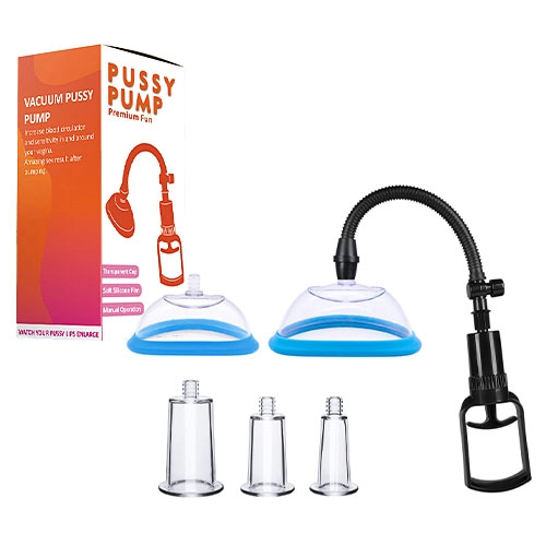  Kit Bomba de Vacio Vaginal y Pezones Azul Para Mujer