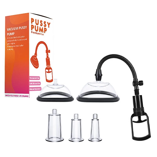  Kit Bomba de Vacio Vaginal y Pezones Negro Para Mujeres