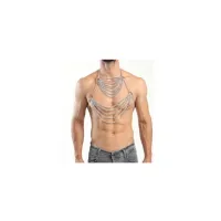  Arnés Sexy Chains con Tirantes y Cadenas Plateadas  Estilo Fetish, Unitalla para Hombre CHAINS