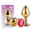  Plug Anal de Metal Con Diamante Decorativo  - Large Gold Metal Anal Plug