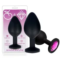  Plug Anal de Silicon Con Diamante Decorativo para Principiantes - Large Silicone Anal Plug