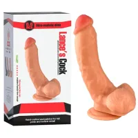  Dildo Realista con Test&iacute;culos de 22.5 cm Curvo Largo x 5 cm Ancho - 8.5 Pulgadas Ultra Realistic Dildo
