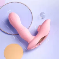  Bala Vibradora Sexual Con Succionador de Clitoris  Recargable - Tabena App Pink Lilo LL-2328-A