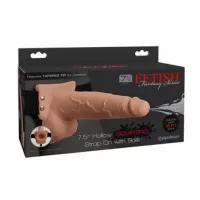 Sex Shop Ocampo Tienda para Adultos PD3397-21 7.5&quot; HOLLOW STRAP ON WHIT BALLS SQUIRTING